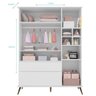 Quarto Retrô Infantil Completo Melinda Branco – Guarda-Roupa, Cômoda com Porta e Berço Ana 3 em 1 – - 4