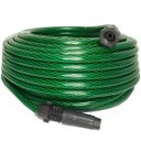 Ver imagem 4 de Mangueira de Jardim 25m Metros Reforçada Trançada + Suporte Alça Plástica Portátil Cinza + Torneira