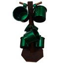 Ver imagem 1 de Suporte Rústico com 6 Canecas de Café em Alumínio Esmaltadas - Verde Brilhante