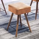 Ver imagem 2 de Banco Banqueta Rio Baixa 50cm Couríssimo Amarula - Salaone