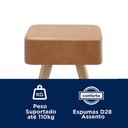 Ver imagem 3 de Banco Banqueta Rio Baixa 50cm Couríssimo Amarula - Salaone