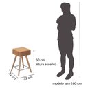 Ver imagem 5 de Banco Banqueta Rio Baixa 50cm Couríssimo Amarula - Salaone