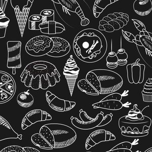 Papel de Parede Cozinha Desenhada 2 Arte Destaque 3 Metros