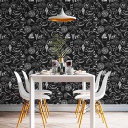 Papel de Parede Cozinha Desenhada 2 Arte Destaque 3 Metros - 2