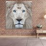 Quadro Decorativo - Leão Branco - Olhos Azuis -100x95cm - 3
