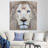 Quadro Decorativo - Leão Branco - Olhos Azuis -100x95cm - 5