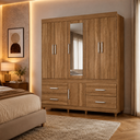 Ver imagem 1 de Guarda Roupa Casal 6 Portas 4 Gavetas Guarujá Demóbile