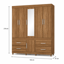 Ver imagem 5 de Guarda Roupa Casal 6 Portas 4 Gavetas Guarujá Demóbile