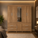 Ver imagem 4 de Guarda Roupa Casal 6 Portas 4 Gavetas Guarujá Demóbile