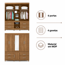 Ver imagem 3 de Guarda Roupa Casal 6 Portas 4 Gavetas Guarujá Demóbile