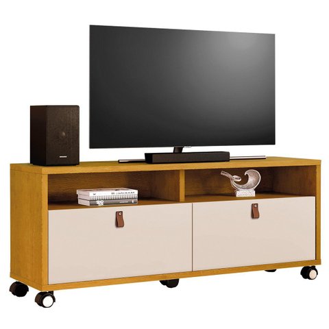 Rack Bancada para Tv de até 55" 2 Gavetas Paris Naturale/off White