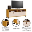 Ver imagem 2 de Rack Bancada para Tv de até 55" 2 Gavetas Paris Naturale/off White
