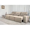 Ver imagem 1 de Sofá Retrátil e Reclinável 2,10m C/ 03 Módulos em Tecido Suede Bege