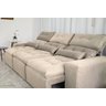 Sofá Retrátil e Reclinável 2,10m C/ 03 Módulos em Tecido Suede Bege - 3
