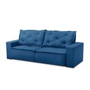 Ver imagem 4 de Sofá Retrátil e Reclinável 3 Lugares com Molas 2,00m Aline Suede Azul Rover & Beato