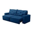 Ver imagem 6 de Sofá Retrátil e Reclinável 3 Lugares com Molas 2,00m Aline Suede Azul Rover & Beato