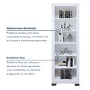 Ver imagem 4 de Estante de Livros 63CMX187CM Multiuso 5 Prateleiras Flex 100% MDF Branco