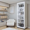 Ver imagem 1 de Estante de Livros 63CMX187CM Multiuso 5 Prateleiras Flex 100% MDF Branco