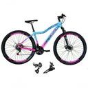 Ver imagem 1 de Bicicleta Aro 29 Feminina Absolute Hera Alumínio 21v Câmbios Shimano Suspensão Azul-rosa 17