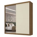 Ver imagem 2 de Guarda Roupa Star Mdf 219cm 2 Portas com Espelho Nogueira/areia 9554