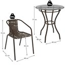 Ver imagem 4 de Conjunto para Jardim com Mesa Vidro 60cm e 4 Cadeiras Junco Sintético Multimóveis CR8008 Café