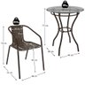 Conjunto para Jardim com Mesa Vidro 60cm e 4 Cadeiras Junco Sintético Multimóveis Cr8008 Café - 4