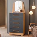 Ver imagem 7 de Guarda Roupa Casal New Fusion 10 Portas e Cômoda New Veneza Freijo Titanium - Móveis Albatroz