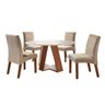 Conjunto Sala de Jantar Redonda Mesa Tampo de Vidro com 4 Cadeiras Atuale Lj Móveis - 2