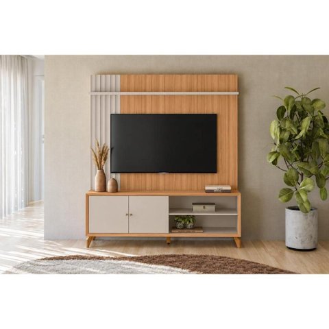 Rack c/Painel p/ TV 65 pol Valença 162cm Jequitiba/Off Linea