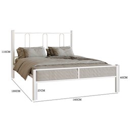 CAMA CASAL TUBOLAR ELOA COM EXTRADO MADEIRA P/ COLCHÃO 188X138 -REFORÇADA -BRANCO - 2