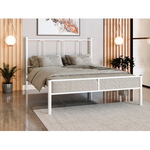 CAMA CASAL TUBOLAR ELOA COM EXTRADO MADEIRA P/ COLCHÃO 188X138 -REFORÇADA -BRANCO