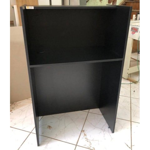 Balcão Preto Reto Atendimento / Recepção Caixa Vallet em Mdf Cor:preto