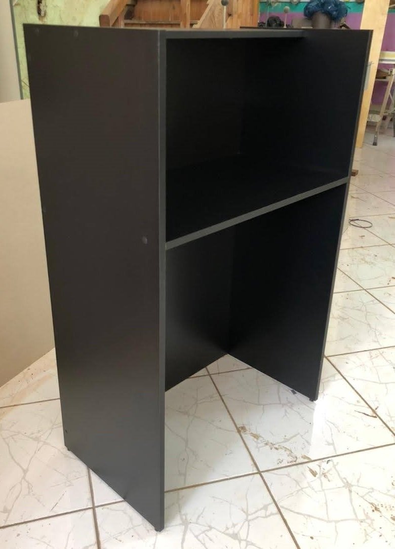 Balcão Preto Reto Atendimento / Recepção Caixa Vallet Em Mdf Cor:Preto - 3