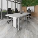 Ver imagem 1 de Mesa de Reunião Industrial 2,00m 1 Caixa de Tomada 200cm Cinza F5 Office