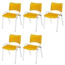 Ver imagem 1 de Cadeira Iso Base Branco Escola, Escritório Amarelo Kit 5 Un