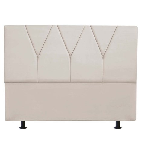 Cabeceira Estofada King 195CM Jade Suede Bege - D A DECOR D&A Decor
