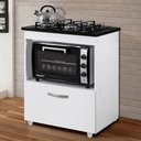 Ver imagem 2 de Kit Balcão Cooktop Kaiki Salvia com 1 Porta Branco e Fogão Cooktop 5 Bocas Itatiaia