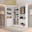 Ver imagem 4 de Guarda-Roupas Closet Modulado Roupeiro de Canto L sem Portas 6 Gavetas Versatille Yescasa
