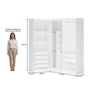 Ver imagem 3 de Guarda-Roupas Closet Modulado Roupeiro de Canto L sem Portas 6 Gavetas Versatille Yescasa