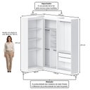 Ver imagem 3 de Guarda-Roupas Closet Modulado Roupeiro de Canto L sem Portas 6 Gavetas Versatille Yescasa
