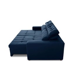 Sofá Retrátil e Reclinável 3 Lugares com Molas 2,10m Dani Suede Azul Adonai Estofados - 3