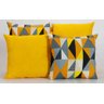 Kit com 4 Capas Para Almofadas Decorativas Estampa Amarelo com Geométrico Colorido - 1