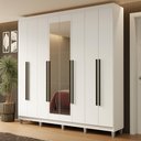 Ver imagem 1 de Guarda-Roupa Casal com Pés 8 Portas Batentes com Espelho Netuno Madesa