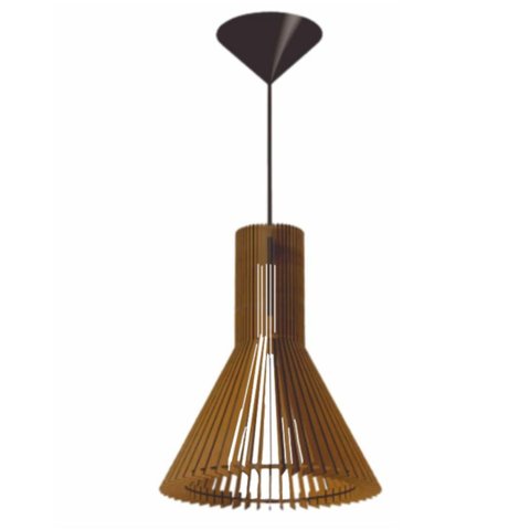 Luminária Teto tipo Pendente em MDF - Completa -:Marrom