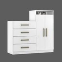Ver imagem 4 de Cômoda 4 Gavetas 2 Portas 1 Nicho Latida - Branco