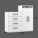 Ver imagem 5 de Cômoda 4 Gavetas 2 Portas 1 Nicho Latida - Branco
