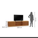 Ver imagem 5 de Rack Arezzo (Valência) 220 cm 2 Portas Ripadas Naturalle Mavaular