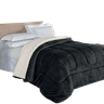 Coberdrom Manta E Sherpa Edredom Felpudo Queen Grosso:PRETO - 2