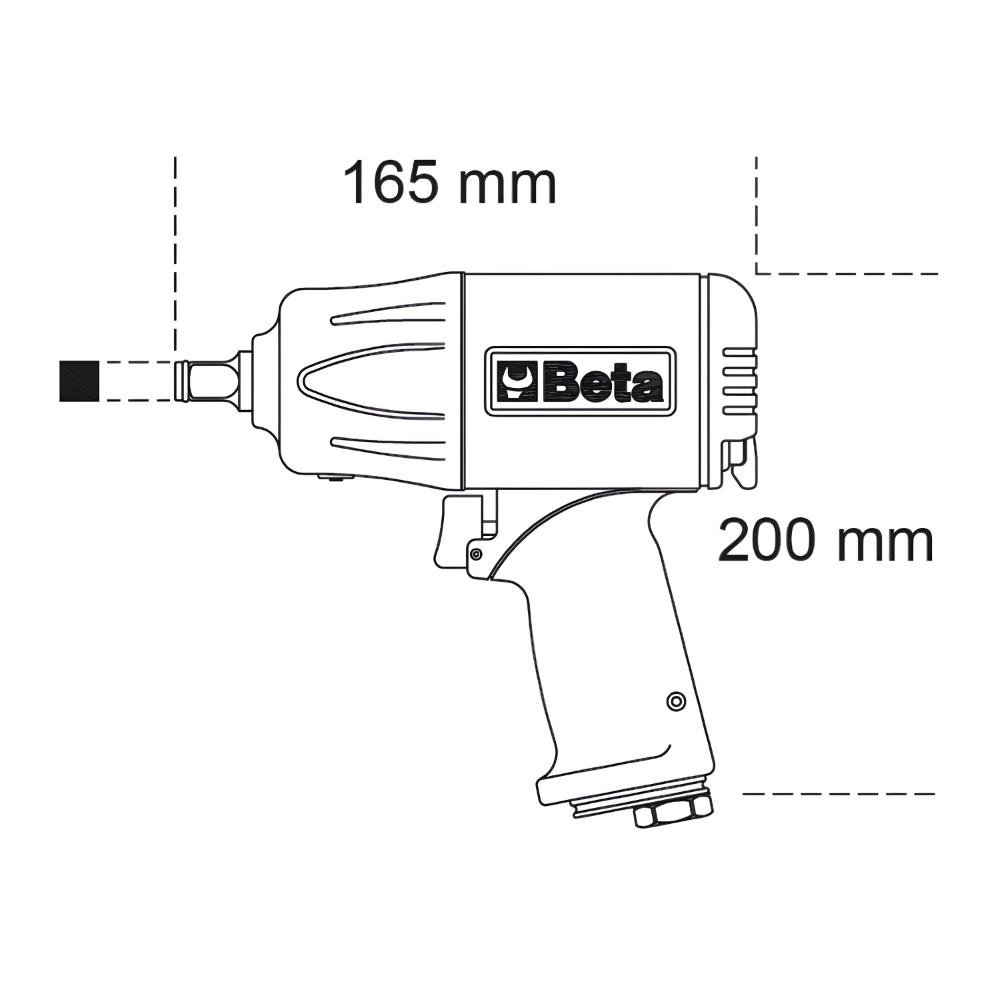 Chave de Impacto Reversível Pneumática Compacta 1600 Nm 3/8'' 1928xm Beta - 3