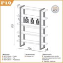 Ver imagem 2 de Estante para Livros Estilo Industrial em Mdf F10 Freijó Preto Fosco Dalla Costa